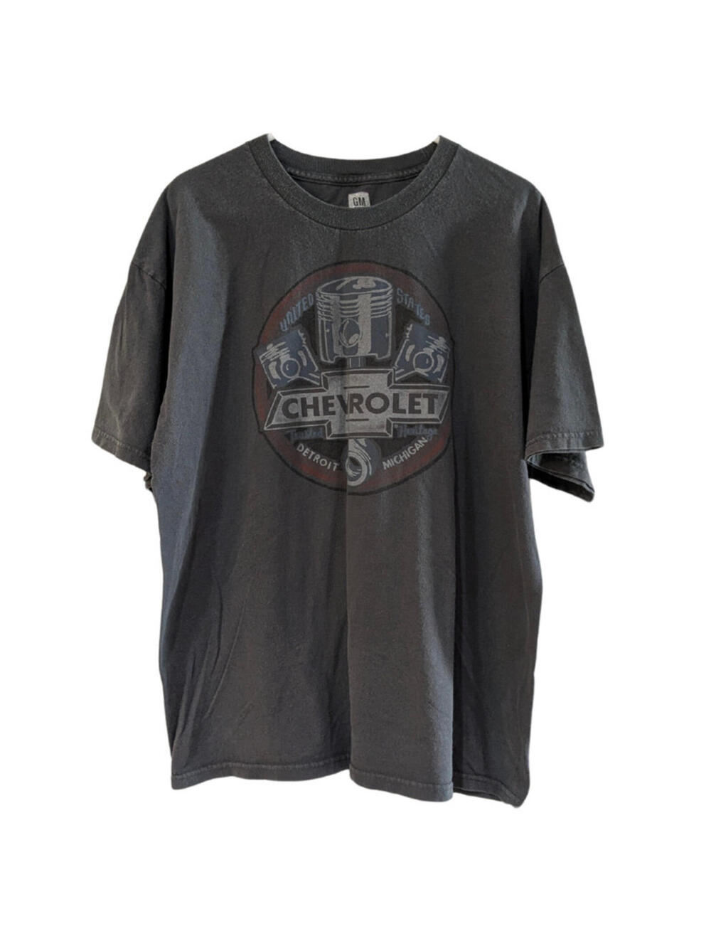 GM Chevrolet Detroit Michigan Men's XL Graphic T-Shirt, Gray, Cotton